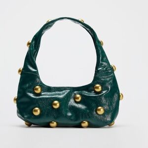 Zara-Stylish Green and Gold Women's Bag